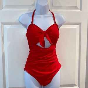 Tempt Me Ladies Sexy Cutout One Piece Tummy Control Halter Swimsuit Size Small